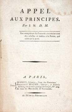 Appel aux principes. Par J. M. D. M. [CONSTITUTION DE L'AN III] 