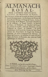 ALMANACH royal, pour l'année 1723.