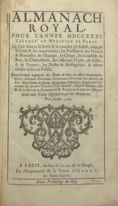 ALMANACH Royal, pour l'année 1731.