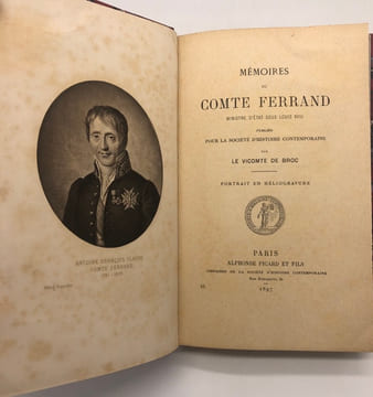 Mémoires. Pub. pour la Soc. d'Hist. Contemporaine par le vte de Broc. FERRAND (Antoine-François-Claude)