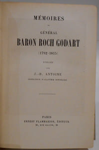 Mémoires. 1792-1815. Publiés par J.-B. Antoine
