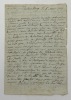 L.A.S. à sa mère.. [MANUSCRIT] BERNION (Hippolyte de)