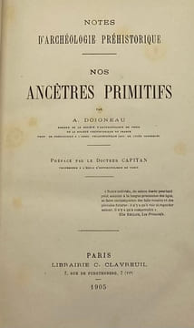 Notes d'archéologie préhistorique. Nos ancêtres primitifs. Préface par le docteur Capitan.. DOIGNEAU (Albert)
