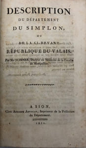Description du département du Simplon. ou de la ci-devant République du Valais