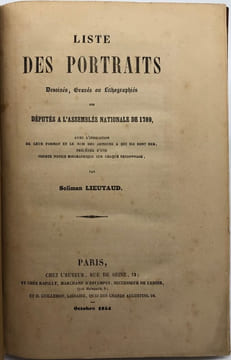 Liste des portraits dessinés, gravés ou lithographiés des députés à l'Assemblée Nationale de 1789.. LIEUTAUD (S.)