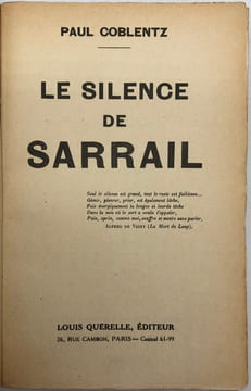 Le Silence de Sarrail.. COBLENTZ (Paul)