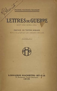 Lettres de guerre. août 1914-avril 1916. Préface de Victor Giraud. Notice biographique par J. Zeiller