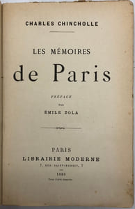 Les Mémoires de Paris. Préface par Émile Zola