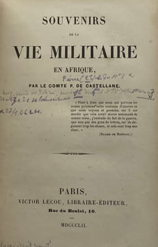 Souvenirs de la vie militaire en Afrique.. CASTELLANE (Pierre de).