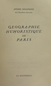 Géographie humoristique de Paris.