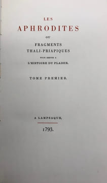 Les Aphrodites. ou Fragments thali-priapiques pour servir à l'histoire du plaisir. ANDREA DE NERCIAT (André-Robert).