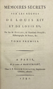 Mémoires secrets sur les règnes de Louis XIV et de Louis XV.