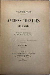 Anciens théatres de Paris. Le boulevard du Temple, les théatres du boulevard