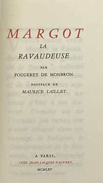 Margot la ravaudeuse. Postface de Maurice Saillet. FOUGERET DE MONBRON (Louis-Charles).