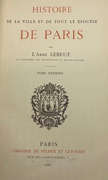 Histoire de la Ville et de tout le Diocèse de Paris.. LEBEUF (Jean)
