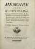 Mémoire pour le Comte de Lally. (...). Contre Monsieur le Procureur-Général. [AFFAIRE LALLY-TOLENDAL]. LALLY (Thomas-Arthur de).