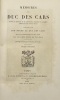 Mémoires.. Publiés par son neveu le duc Des Cars. Introduction et notes par le comte Henri de l'Epinois. DES CARS (Duc)