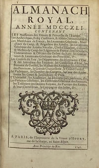ALMANACH royal, année 1741.