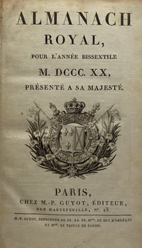 ALMANACH Royal, pour l'année bissextile 1820. présenté à sa majesté
