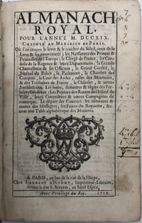 ALMANACH royal, pour l'année 1719.