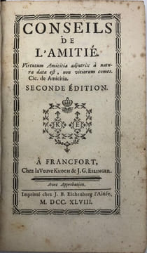Conseils de l'amitié. Seconde édition. [PERNETTI (Jacques)].