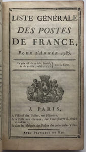 Liste générale des postes de France, pour l'année 1785.