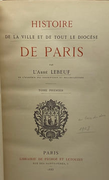 Histoire de la Ville et de tout le Diocèse de Paris.. LEBEUF (Jean)