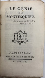 Le Génie de Montesquieu.
