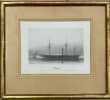 Ensemble de marine ayant appartenu à l'Amiral Flavien du Moiron comprenant son portrait, un portrait de bateau "La Chimère", et une vue du vaisseau ...