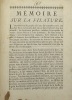 Mémoire sur la filature... [INDUSTRIE TEXTILE]. 