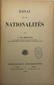 Essai sur les nationalités.