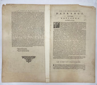 La principauté d'Orange et Comtat de Venaissin. Par Iaques de Chieze Orangeois.1627