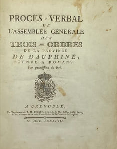 Procès-verbal de l'assemblée générale des trois-ordres de la province de Dauphiné. tenue à Romans par permission du Roi