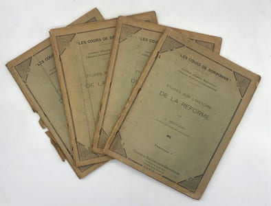 Les Cours de Sorbonne, certificat d'études supérieures d'histoire moderne et contemporaine. Études sur l'histoire de la Réforme.