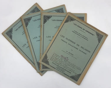 Les Cours de Sorbonne, certificat d'études supérieures d'histoire moderne et contemporaine. Les Guerres de religion. France, Angleterre, Pays-Bas