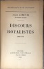 Études sociales et politiques, I. Discours royalistes.. 1908-1911. LEMAÎTRE (Jules).