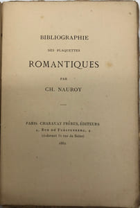 Bibliographie des plaquettes romantiques.