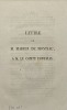 Lettre à M. le Comte Portalis. Pair de France, sous-secrétaire d'État, chargé du portefeuille de la justice ; suivie de sa Deuxième pétition à la ...