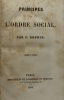 Principes de l'ordre social... BONNIN (François).