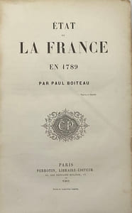 Etat de la France en 1789.