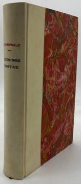 Bibliothèque scientifique. L'Économie primitive. Préface et traduction de Charles Mourey. Avec dix diagrammes. THURNWALD (Richard).