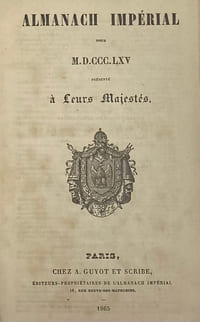 ALMANACH impérial pour 1865. présenté à leurs majestés
