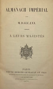 ALMANACH Impérial pour 1870. présenté à leurs majestés
