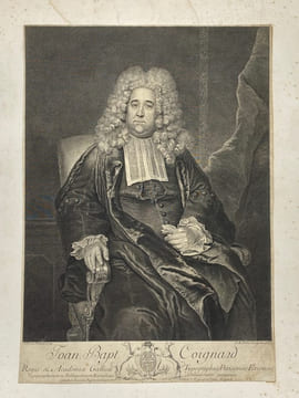 Joan. Bapt. Coignard (Jean-Baptiste Coignard). Regis et academiae gallicae typographus. PESNE (Antoine) (D'après), , PETIT (Gilles Edme).