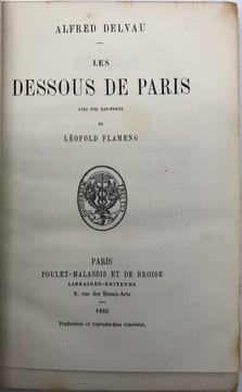 Les Dessous de Paris. Avec une eau-forte de Léopold Flameng. DELVAU (Alfred).