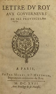 Lettre du Roy aux gouverneurs de ses provinces.