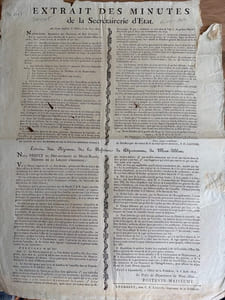 Extrait des minutes de la Secrétairerie d'État.