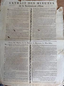 Extrait des minutes de la Secrétairerie d'État.. [DÉSERTEURS]. 