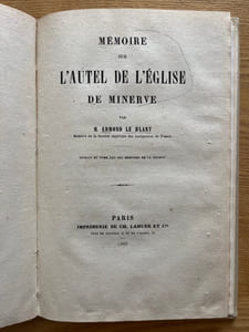 Mémoire sur l'autel de l'église de Minerve.