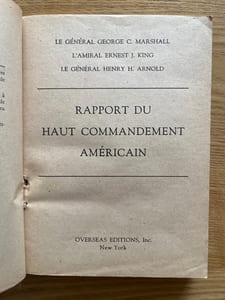 Rapport du haut commandement américain.